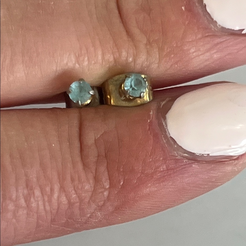 Elegant Gold and Blue Stone Earrings